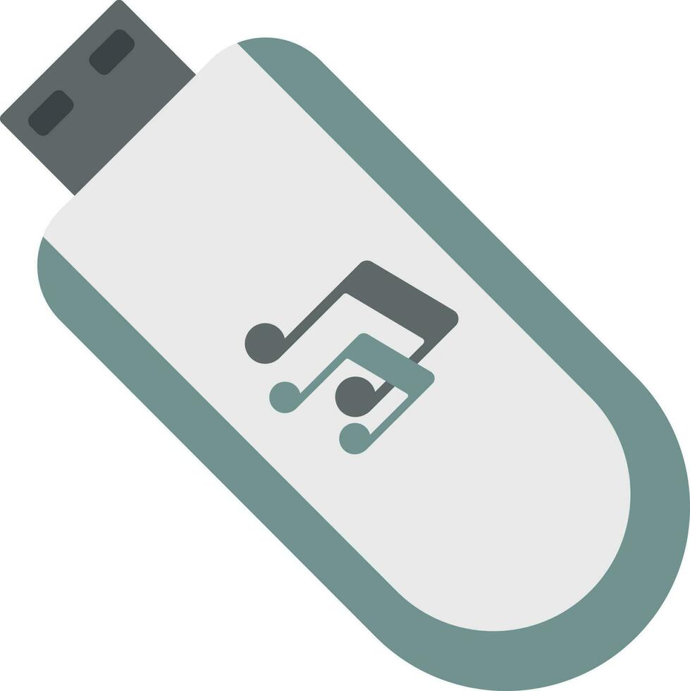 música caneta dirigir ou USB ícone dentro plano estilo. vetor