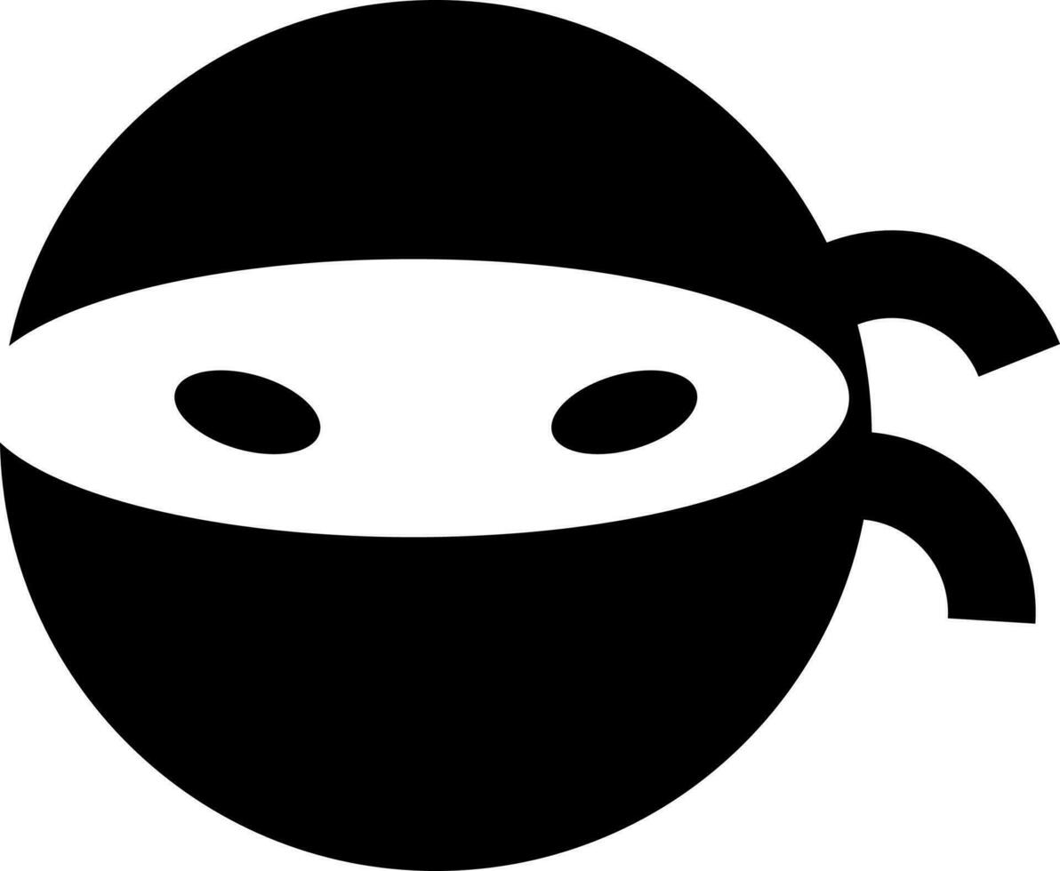 ninja cabeça ícone dentro glifo estilo. vetor