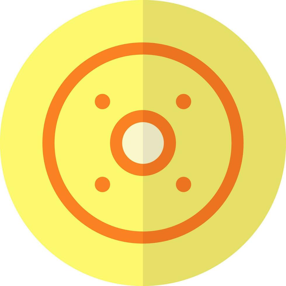 plano estilo moeda ícone dentro laranja e amarelo cor. vetor