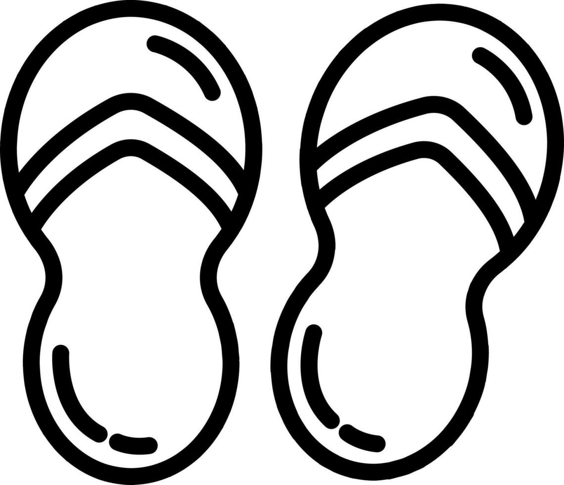 linha arte ilustração do chinelo de dedo ícone. vetor