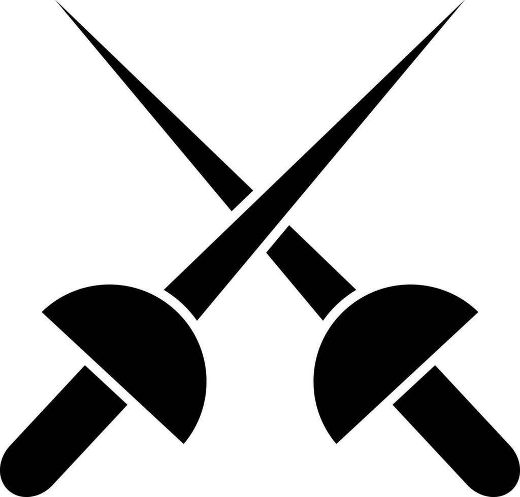 plano estilo dois espadas dentro Preto e branco cor. vetor