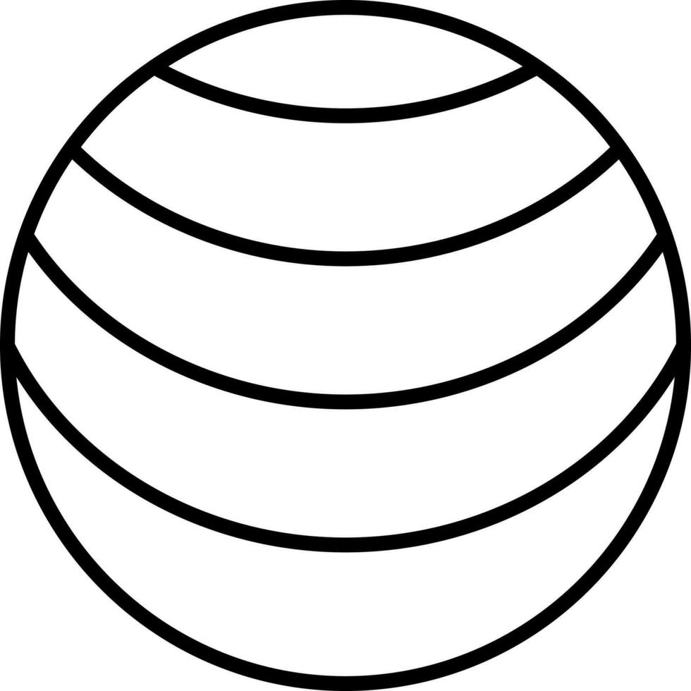 Preto linha arte ilustração do uma ioga bola. vetor