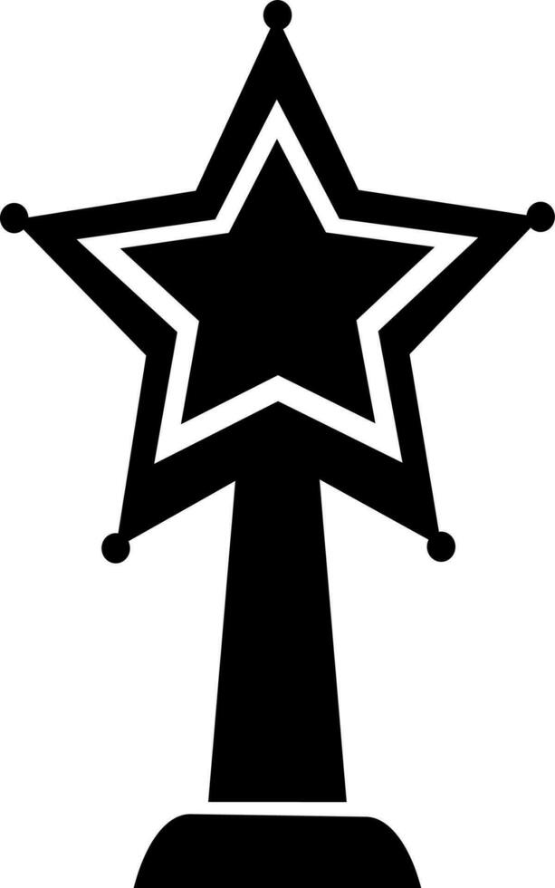 Preto e branco Estrela decorado prêmio. vetor
