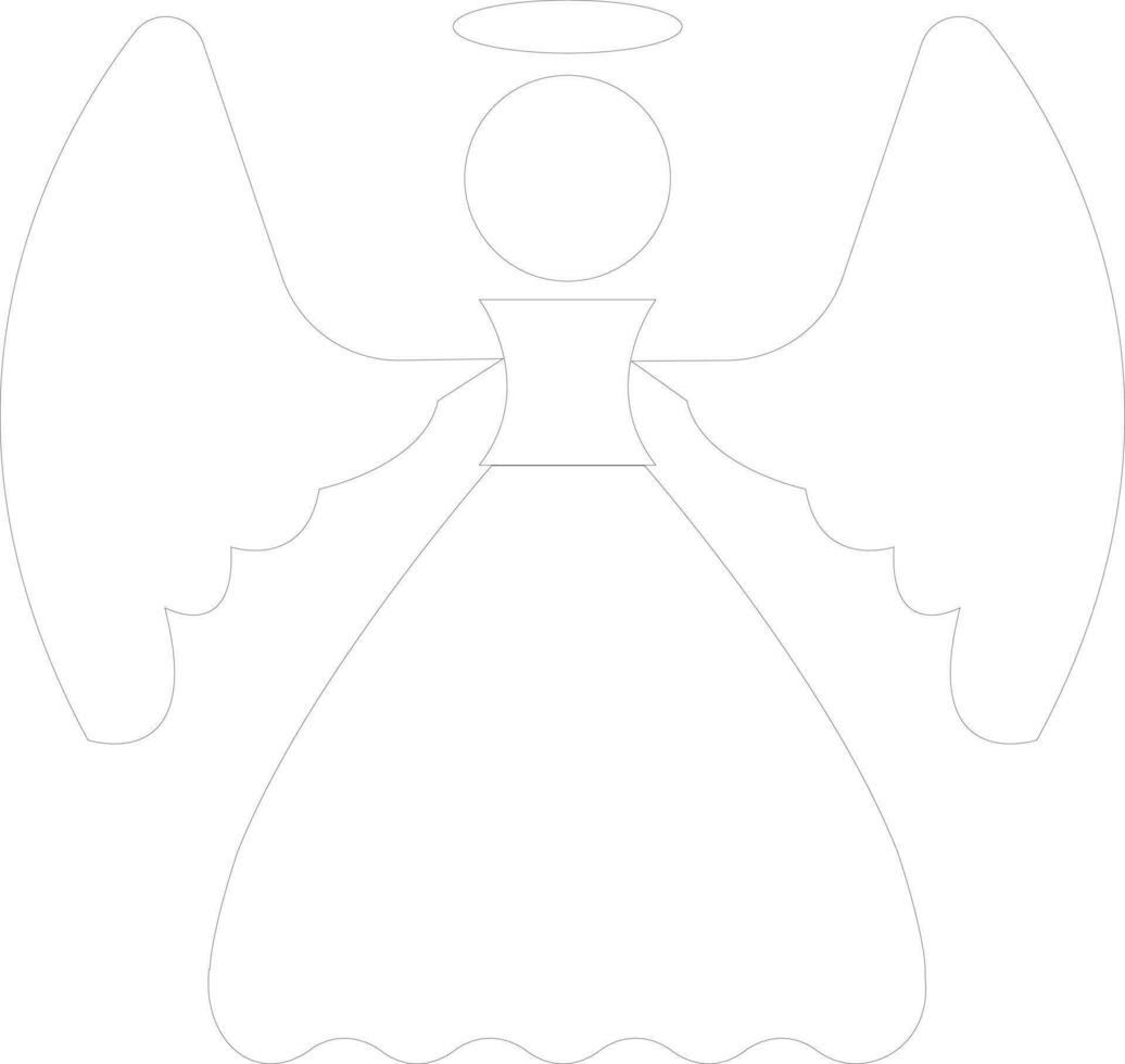 linha arte ícone do anjo com aréola placa. vetor