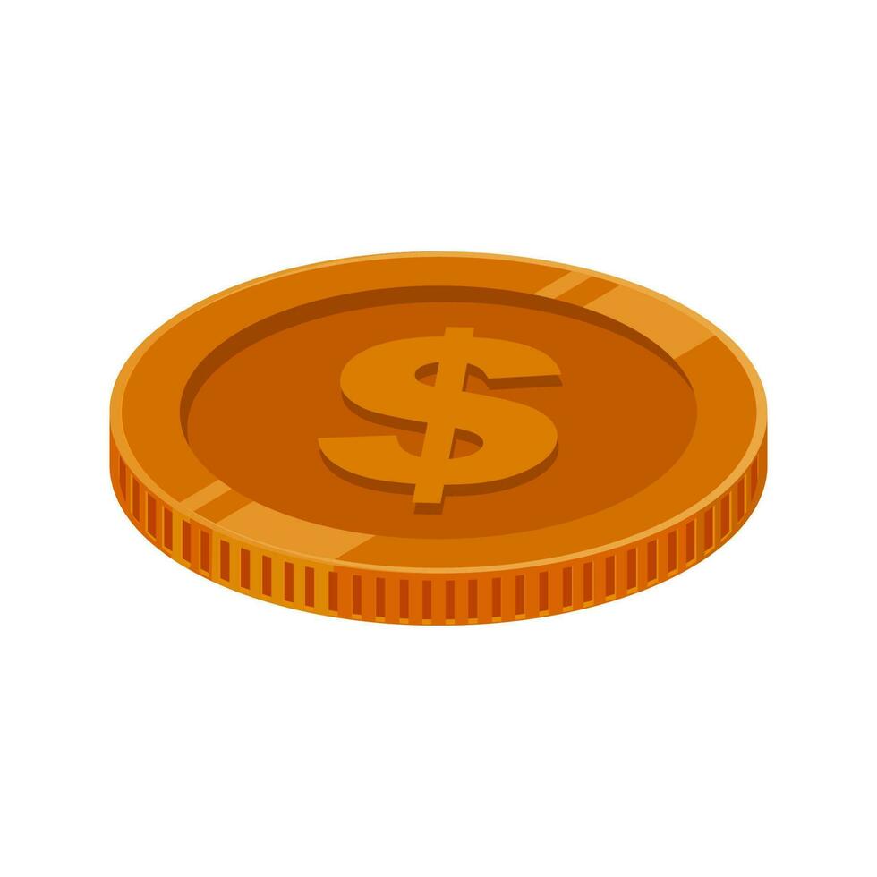 nos dólar moeda bronze vetor