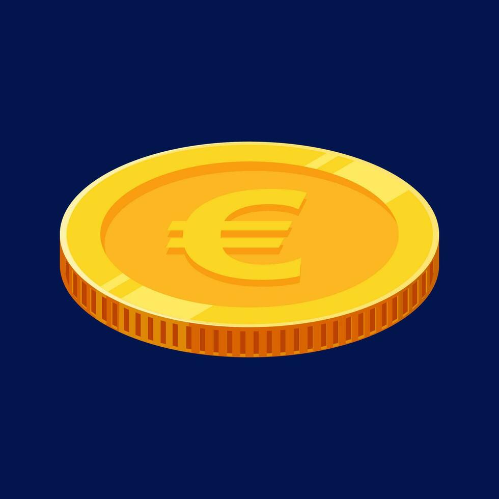 euro moeda ouro dinheiro vetor