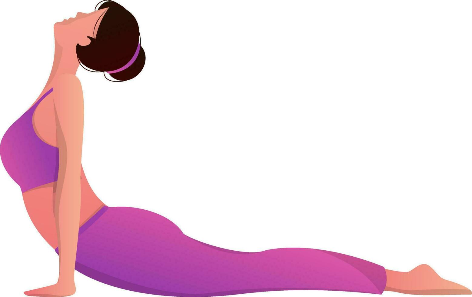 adorável fêmea desenho animado personagem dentro cobra postura bhujangasana. vetor