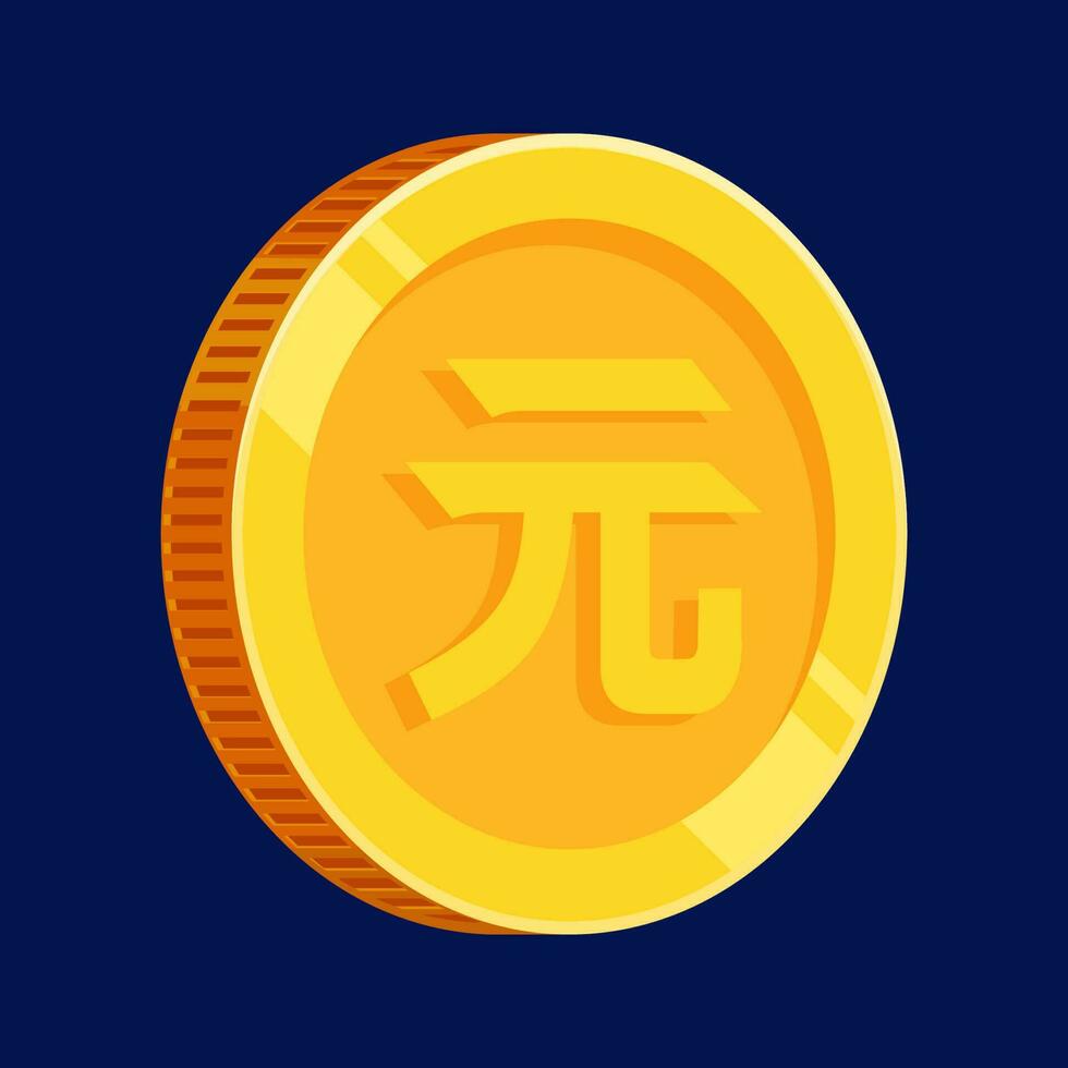 renminbi moeda China ouro dinheiro vetor yuan moeda