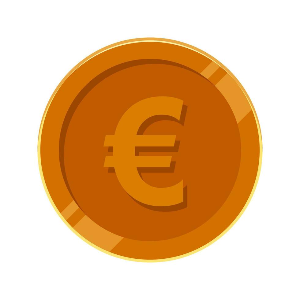 euro moeda bronze dinheiro vetor
