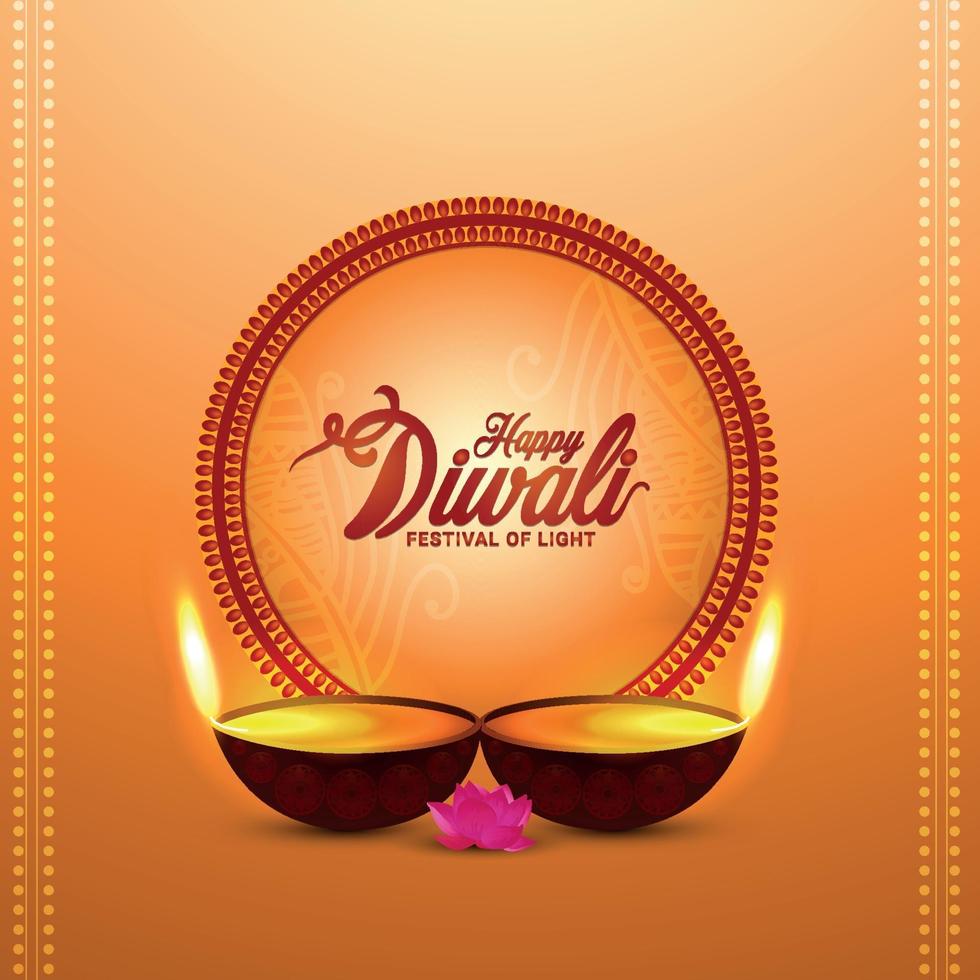 feliz festival de luz diwali com ilustração vetorial criativa vetor