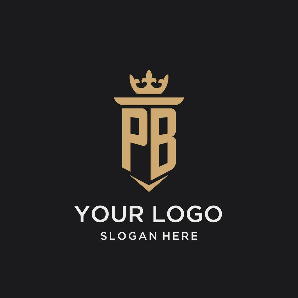 pb monograma com medieval estilo, luxo e elegante inicial logotipo Projeto vetor