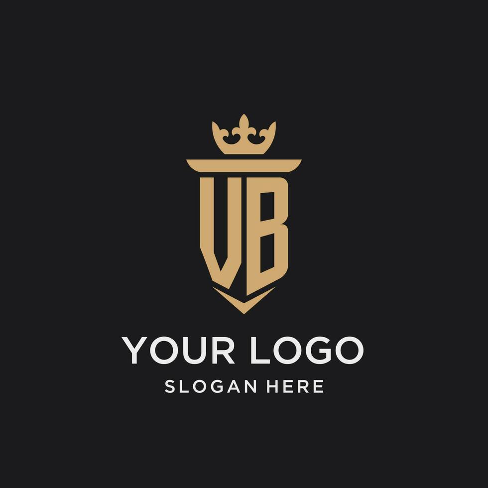 vb monograma com medieval estilo, luxo e elegante inicial logotipo Projeto vetor