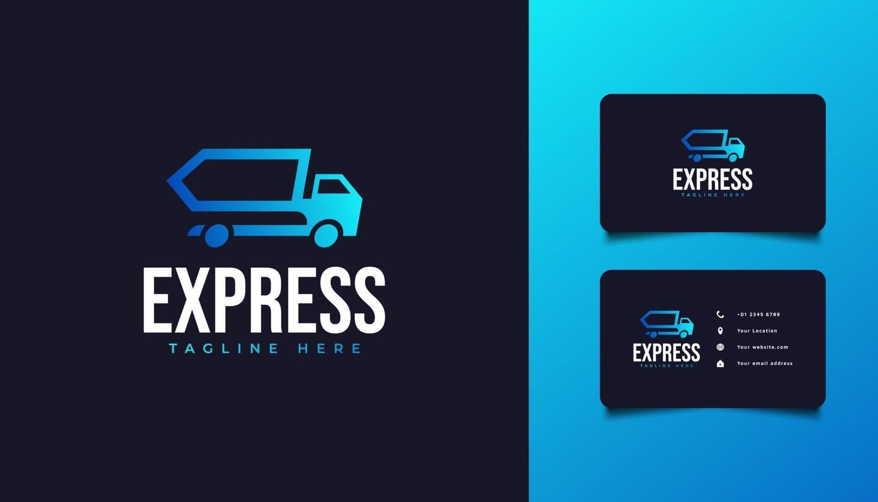 caminhão de entrega expressa ou logotipo de envio rápido vetor