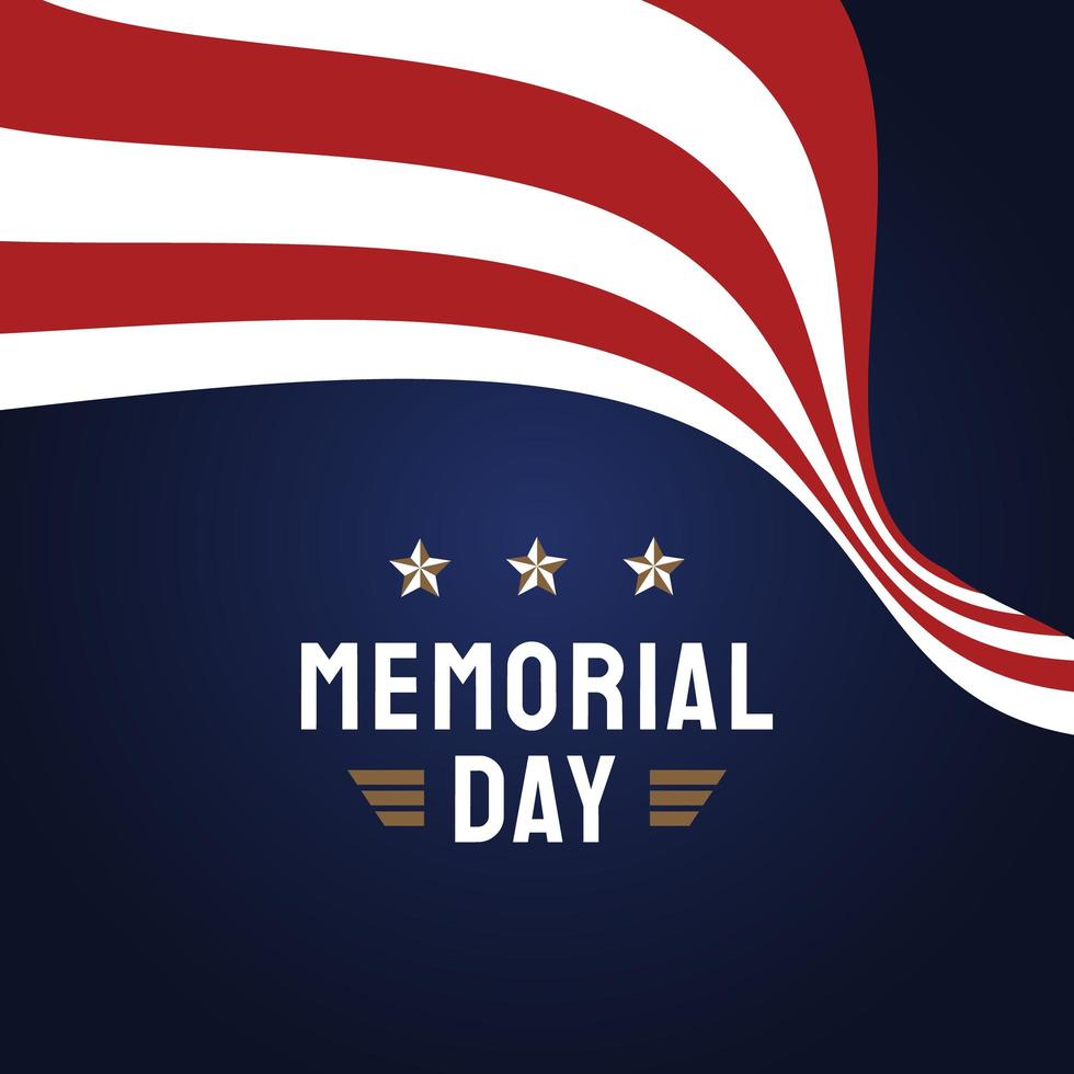 dia do memorial lembrar e homenagear o fundo com a bandeira dos EUA vetor