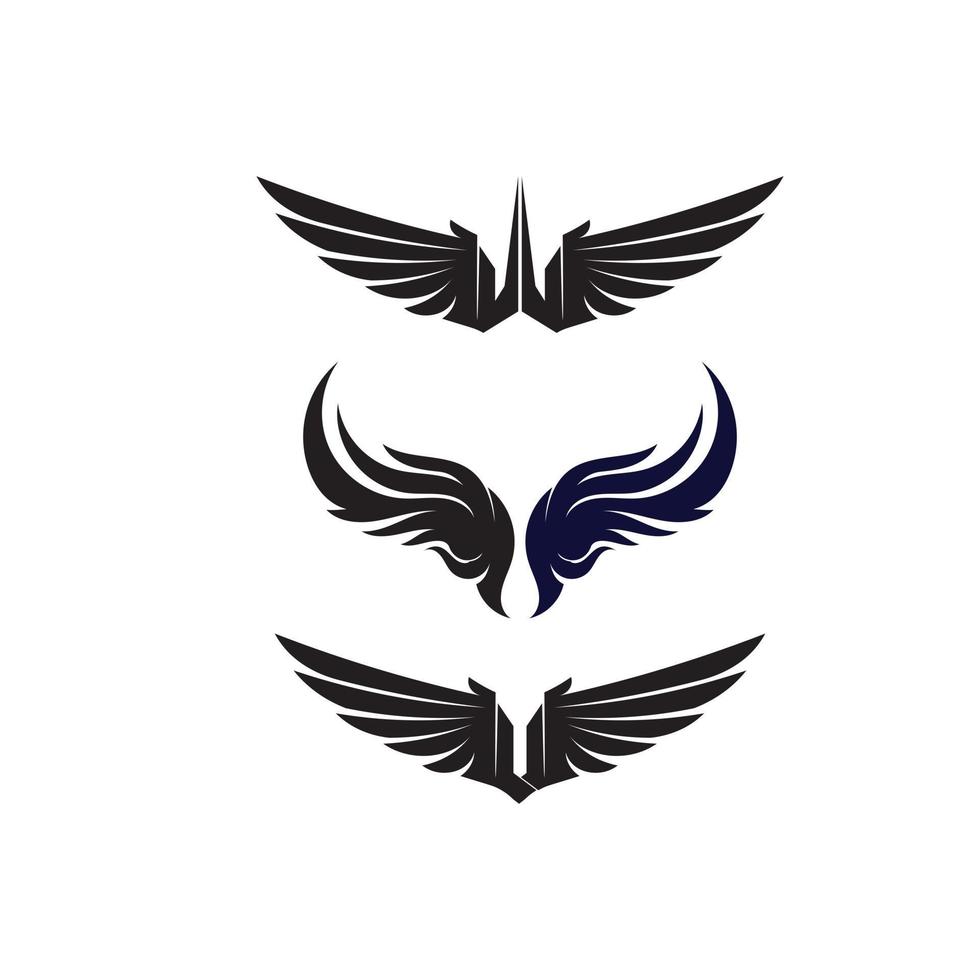 modelo de logotipo falcon, asas negras de vetor