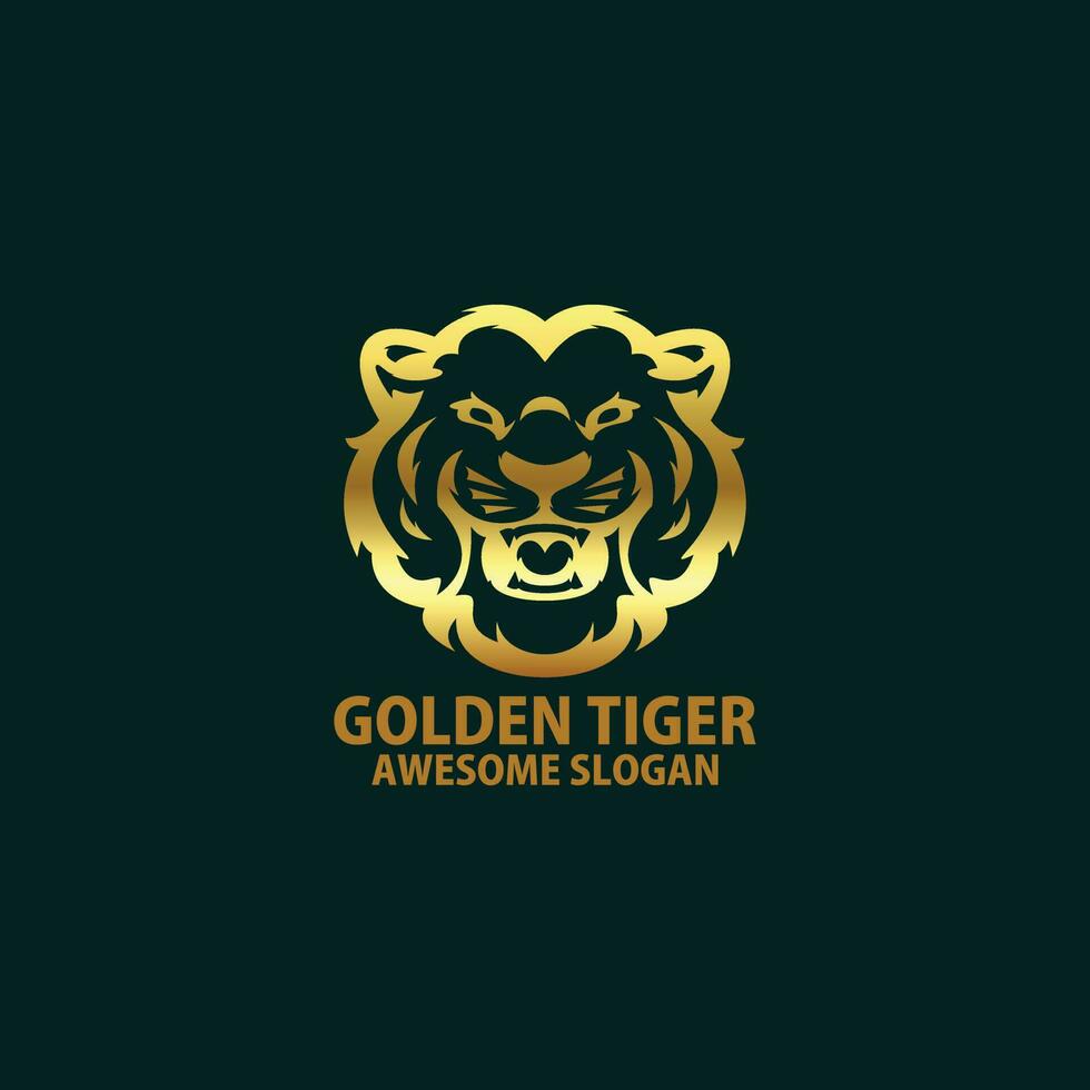 tigre cabeça com luxo logotipo Projeto linha arte vetor