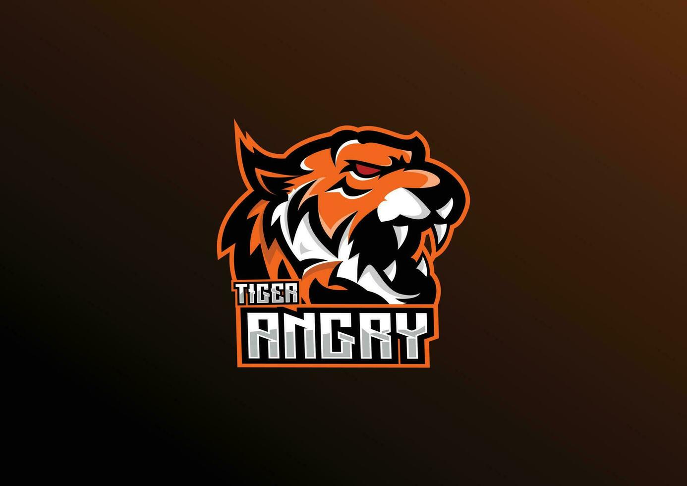 Bravo tigre logotipo jogos esport mascote Projeto vetor