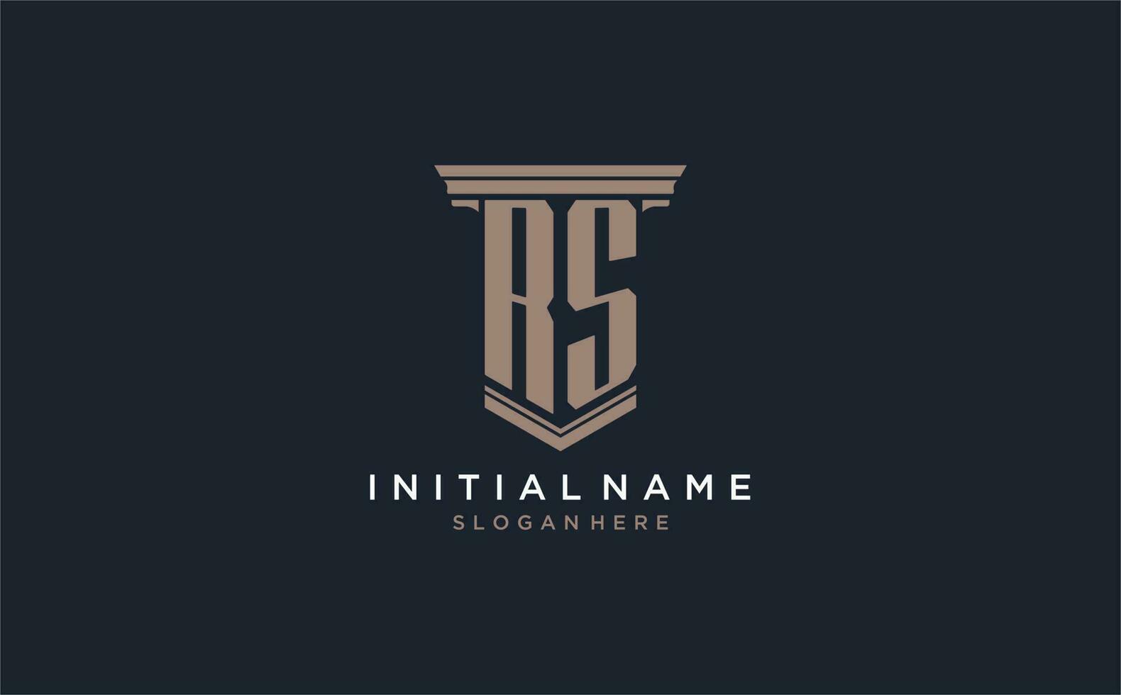 rs inicial logotipo com pilar estilo, luxo lei empresa logotipo Projeto Ideias vetor