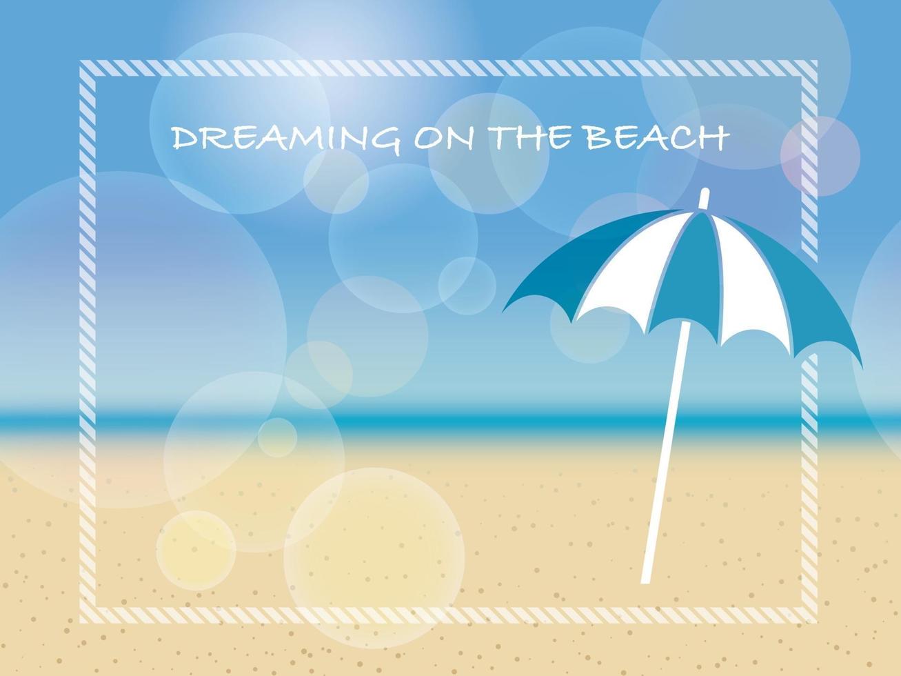 ilustração vetorial de fundo de verão com guarda-sol de praia e espaço de texto vetor