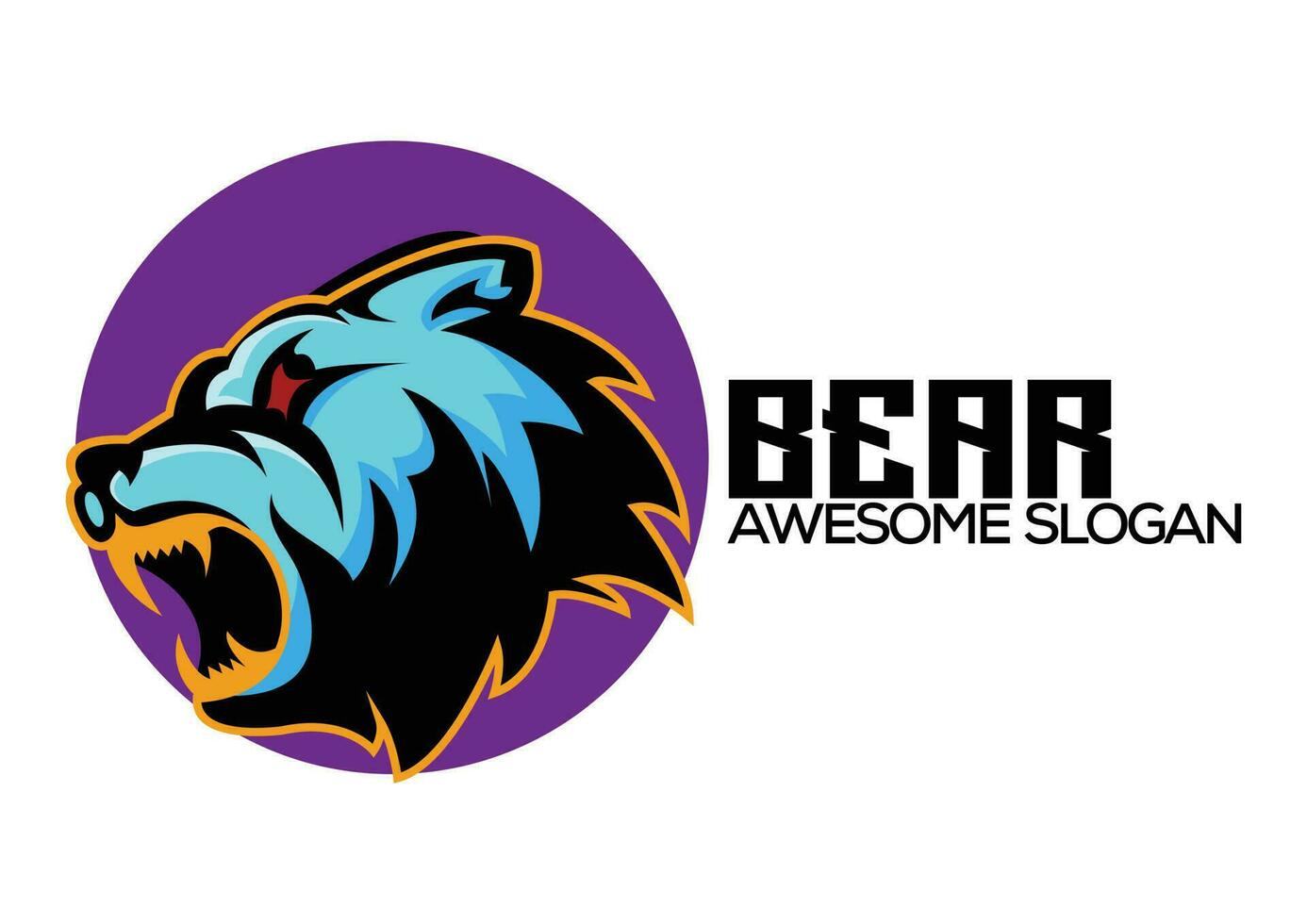 design de mascote de logotipo de esport urso vetor