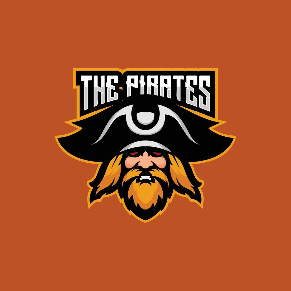 a piratas logotipo esport equipe Projeto jogos mascote vetor