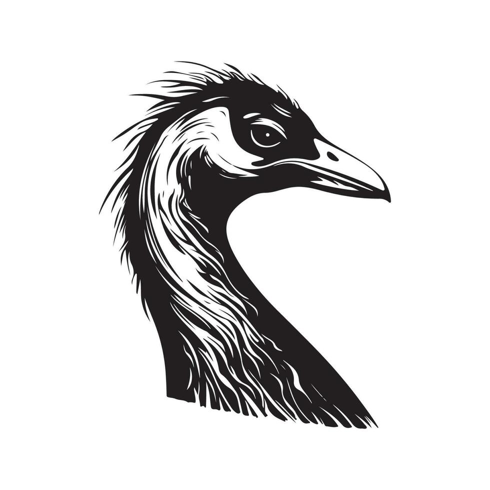 gallimimus, vintage logotipo linha arte conceito Preto e branco cor, mão desenhado ilustração vetor