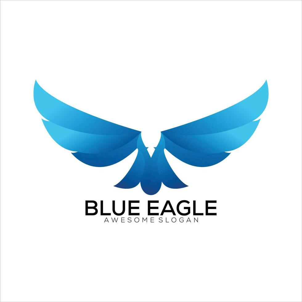 azul Águia logotipo Projeto gradiente colorida vetor
