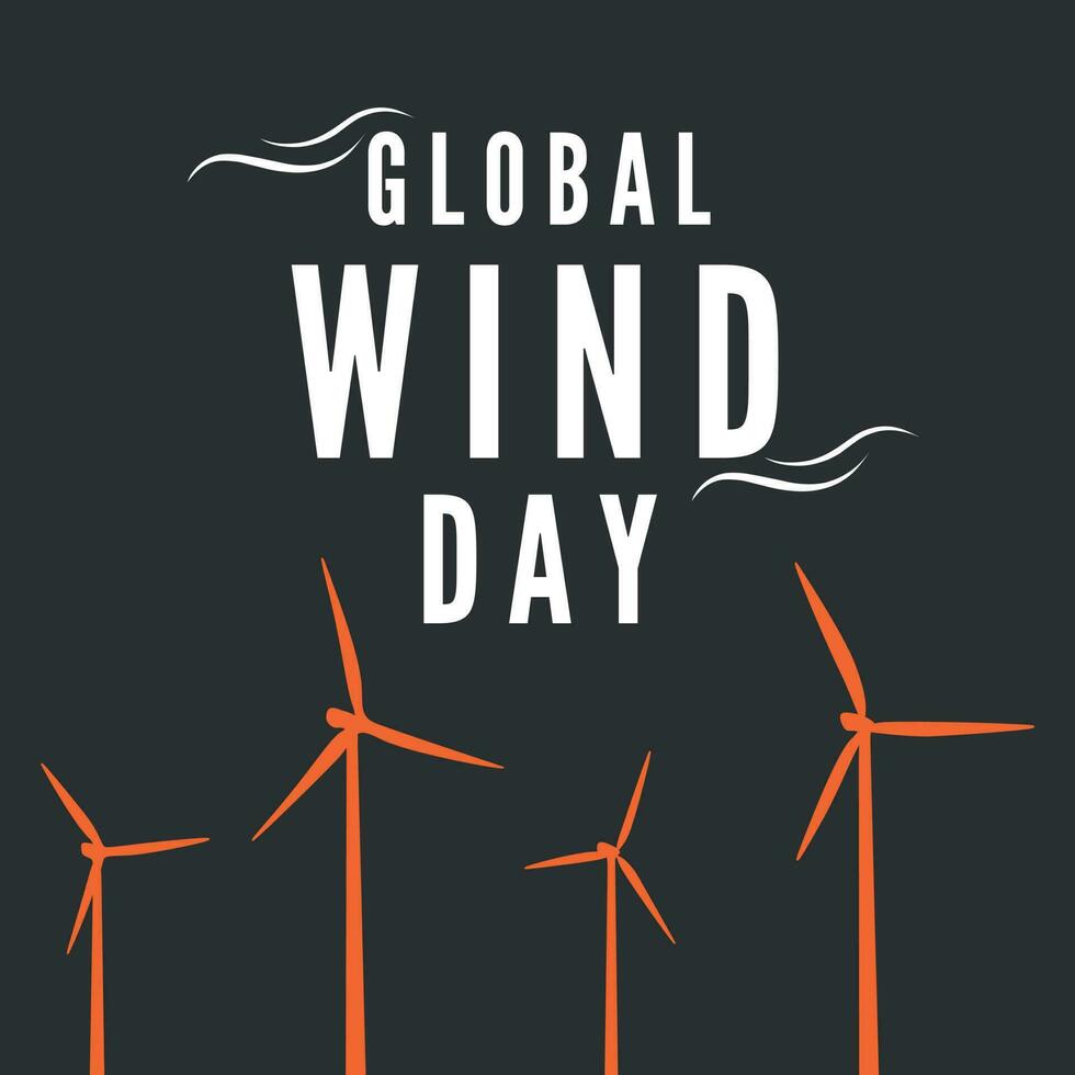 uma poster para global vento dia vetor