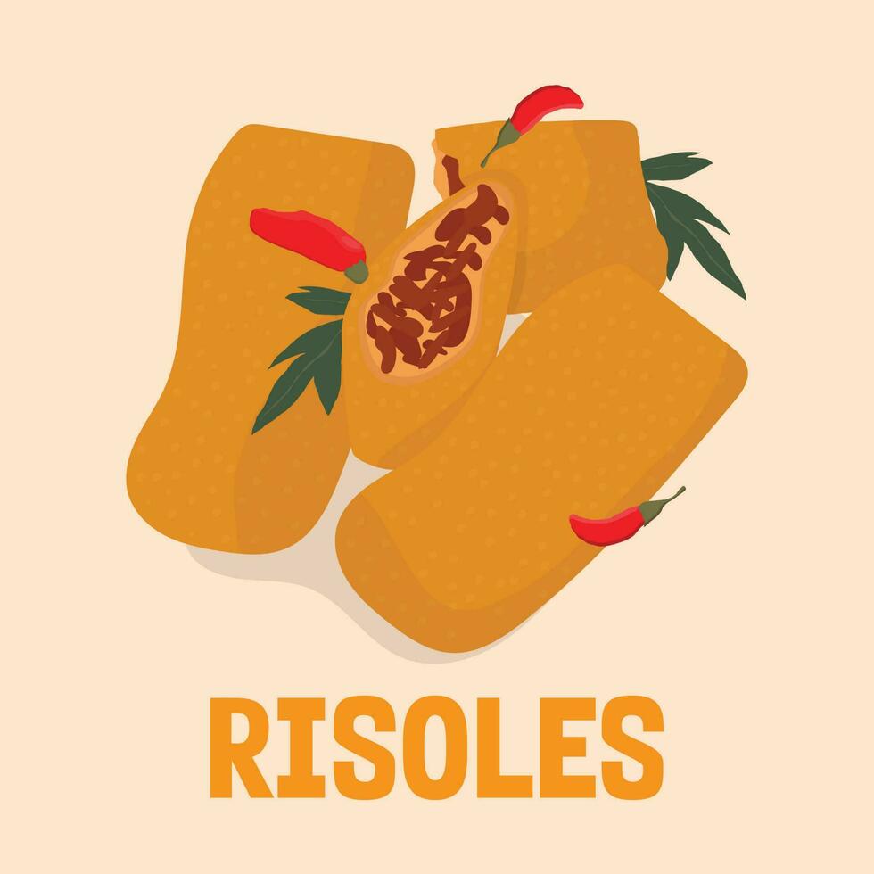 risoles risol risole indonésio tradicional rua Comida vetor