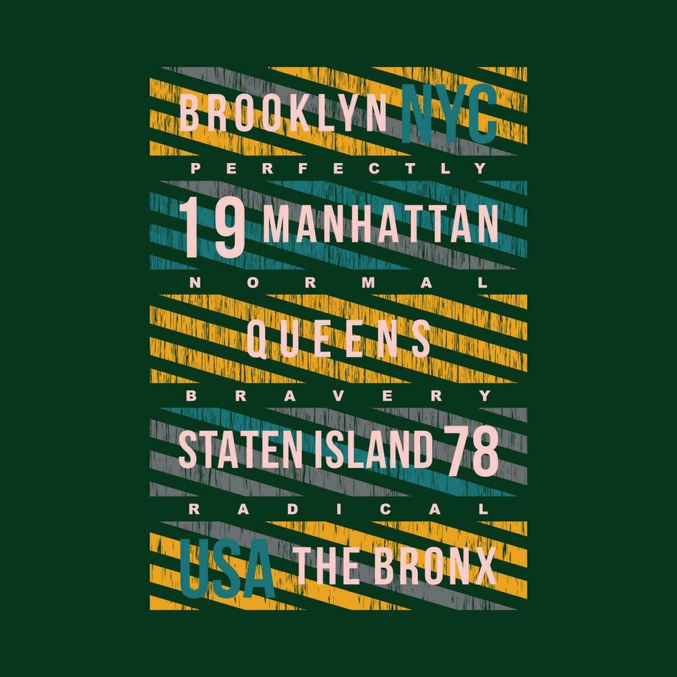 Novo Iorque cinco bairro urbano rua, gráfico projeto, tipografia vetor ilustração, moderno estilo, para impressão t camisa