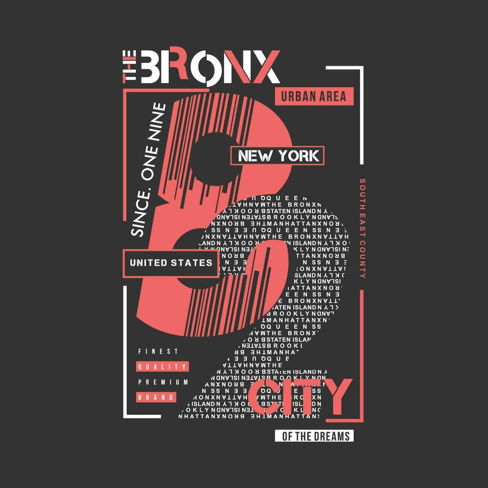 a bronx gráfico, tipografia vetor, t camisa projeto, ilustração, Boa para casual estilo vetor