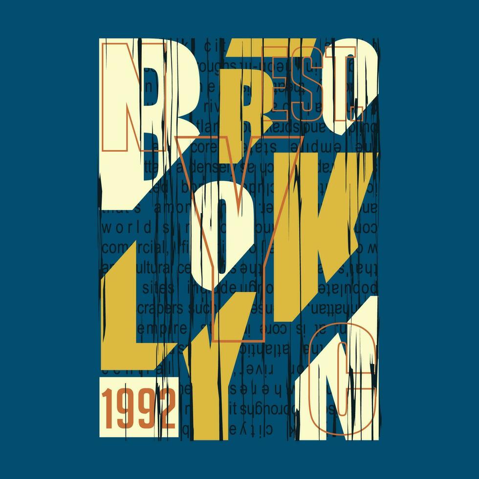 Brooklyn letras tipografia vetor, abstrato gráfico, ilustração, para impressão t camisa vetor