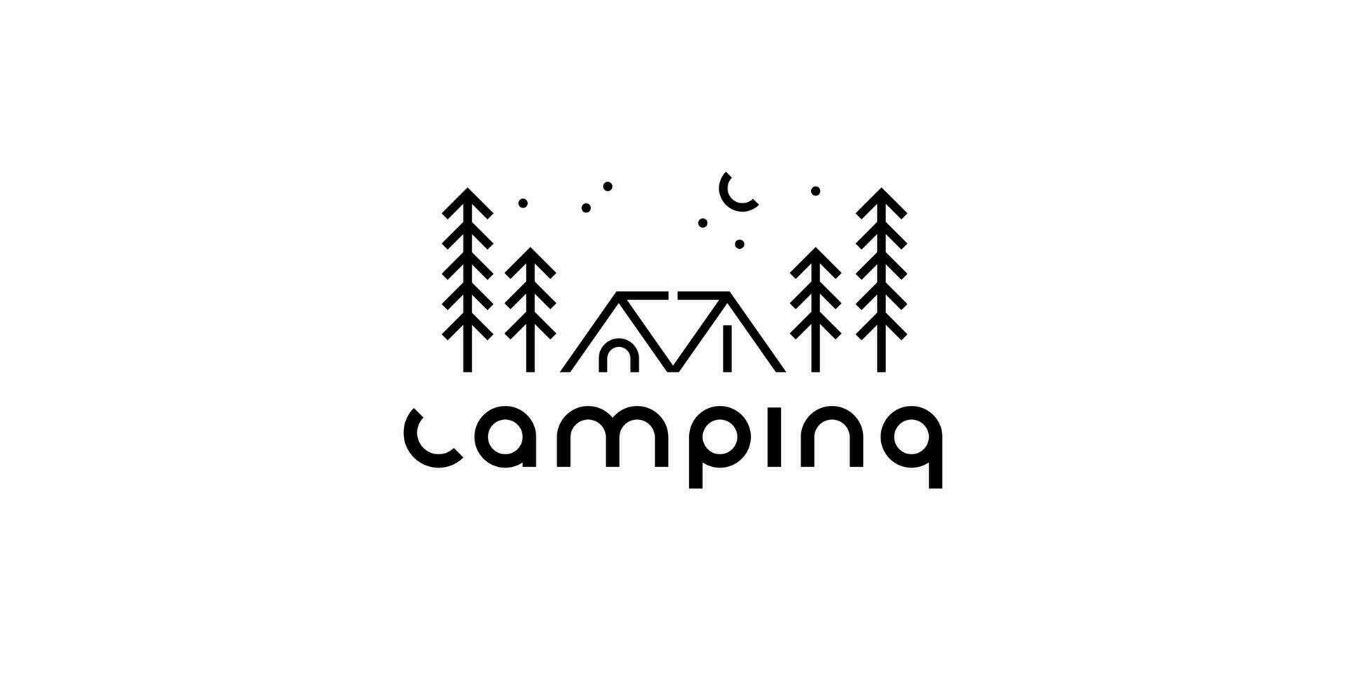 acampamento logotipo Projeto vetor moderno minimalismo