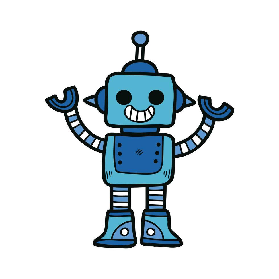 isolar ilustração brinquedo azul robô vetor