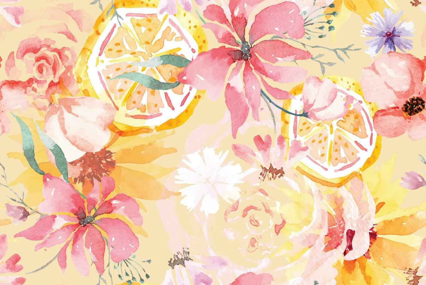 padrão sem emenda de flor com watercolor.designed para tecido e papel de parede, pintura floral style.blooming vintage para fundo de summer.abstract. vetor