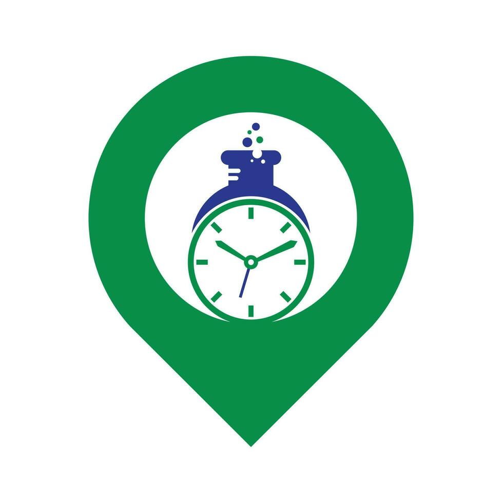 Tempo laboratório GPS forma conceito logotipo vetor Projeto. relógio laboratório logotipo ícone vetor Projeto.