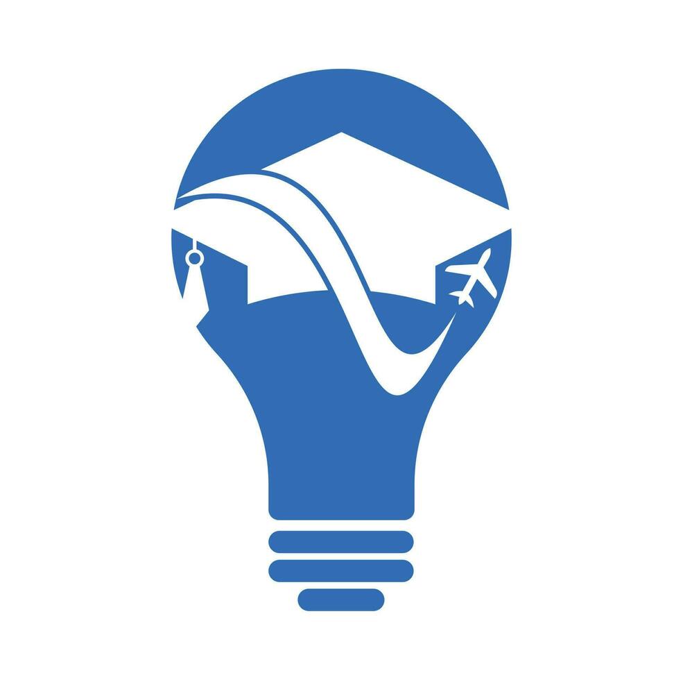 estude viagem lâmpada forma conceito logotipo Projeto vetor. viagem escola Educação logotipo Projeto elemento. vetor