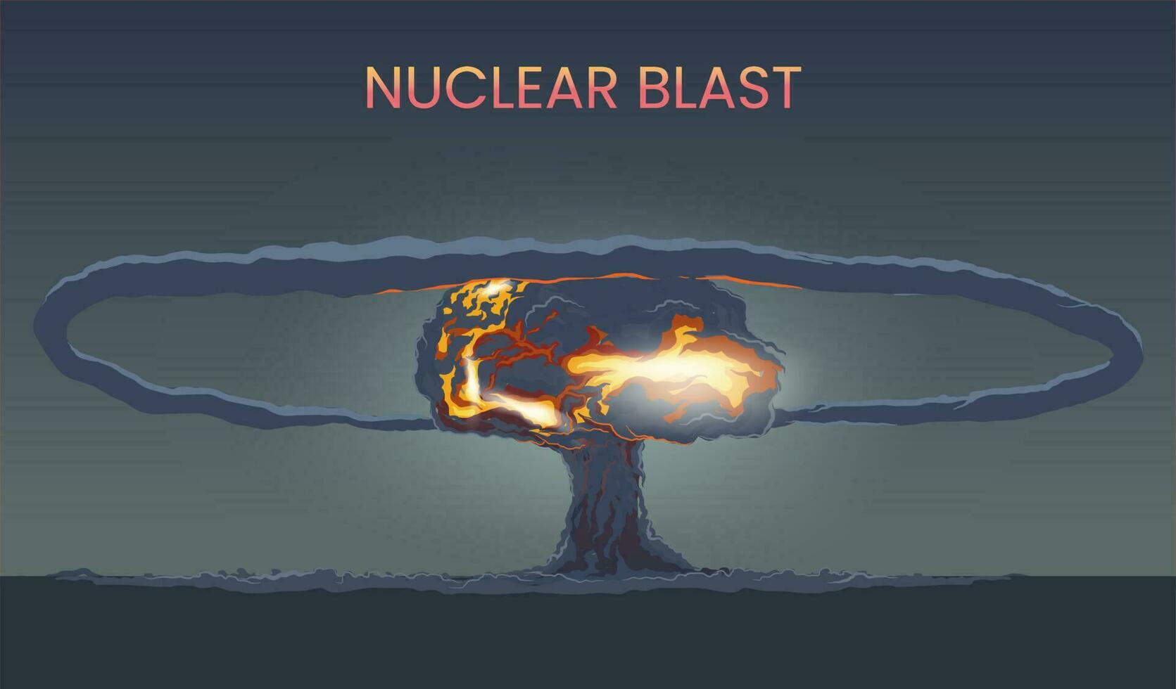 ilustração do cogumelo nuclear explosão vetor