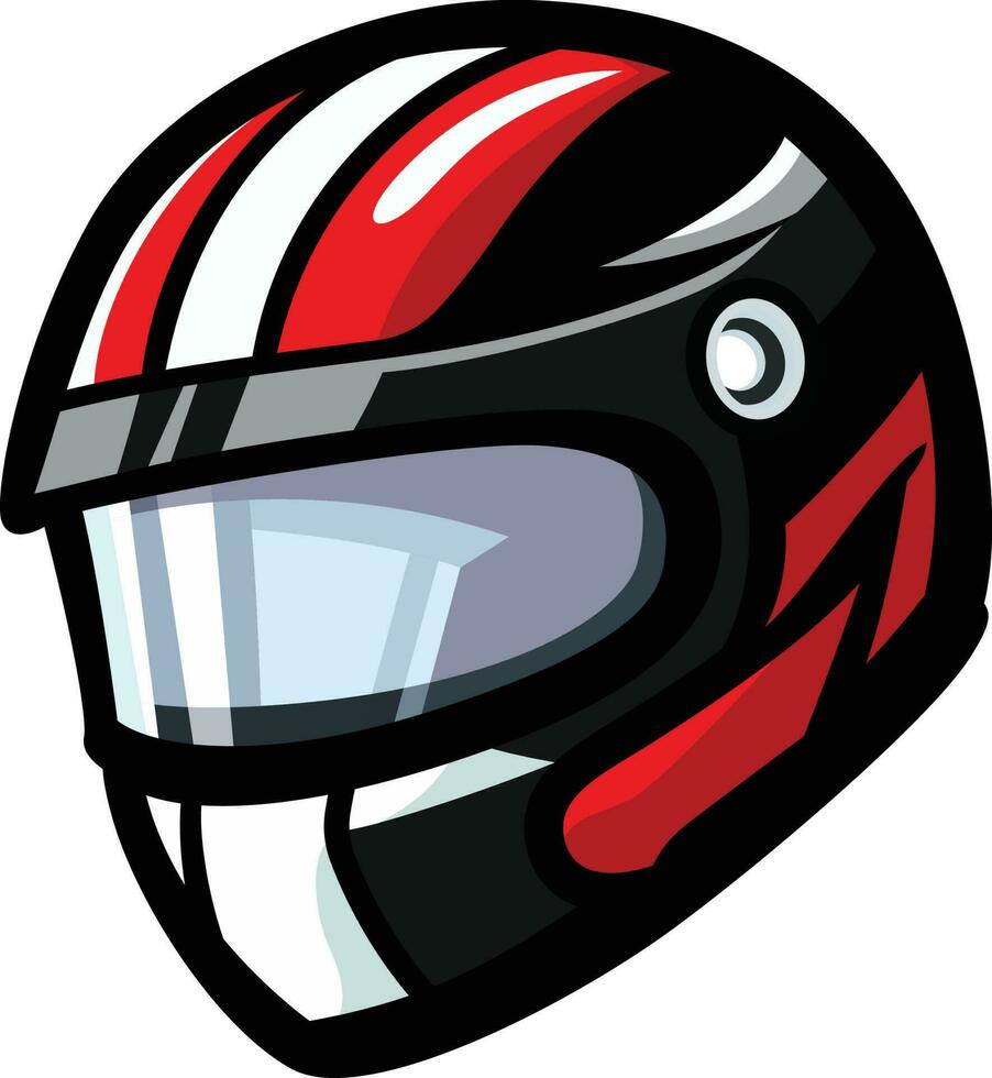 protetora desportos motorizados segurança capacete grampo arte vetor ilustração.
