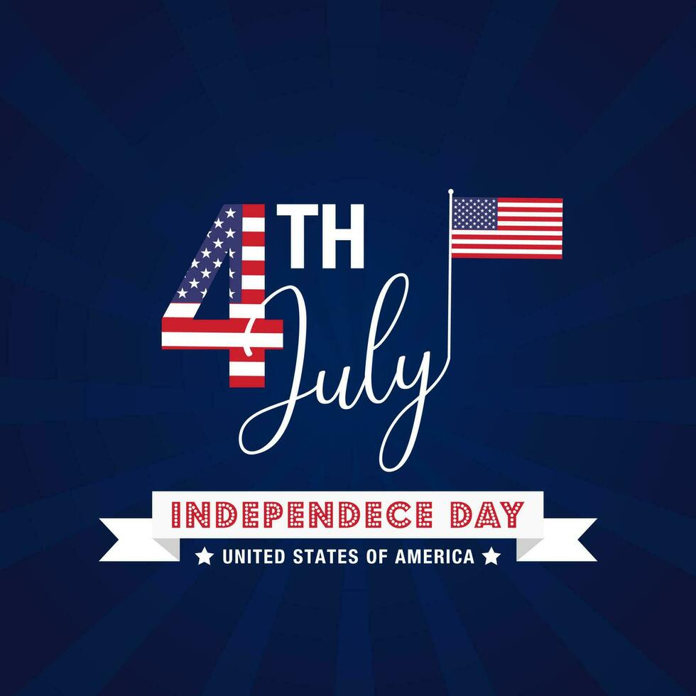 vetor feliz independência dia 4º do Julho EUA bandeira