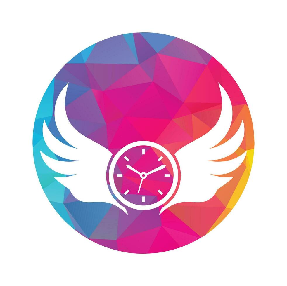 asa Tempo logotipo modelo Projeto vetor. asas relógio logotipo vetor Projeto.