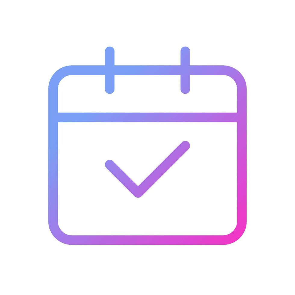 calendário pixel perfeito gradiente linear ui ícone. planejamento eventos. cronograma Móvel aplicativo. linha cor do utilizador interface símbolo. moderno estilo pictograma. vetor isolado esboço ilustração