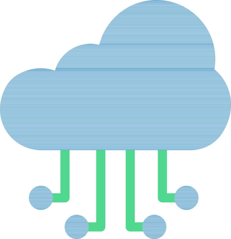 nuvem Informática ícone dentro azul e verde cor. vetor