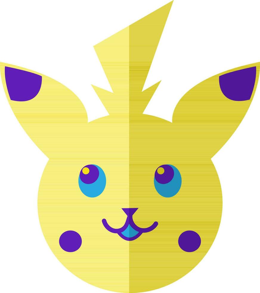 Pikachu dentro plano estilo. vetor