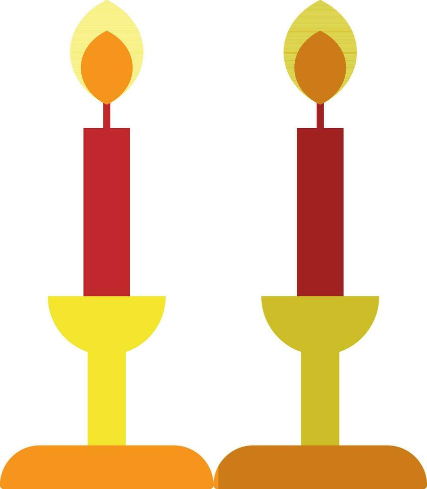 vermelho e amarelo velas ficar em pé. vetor