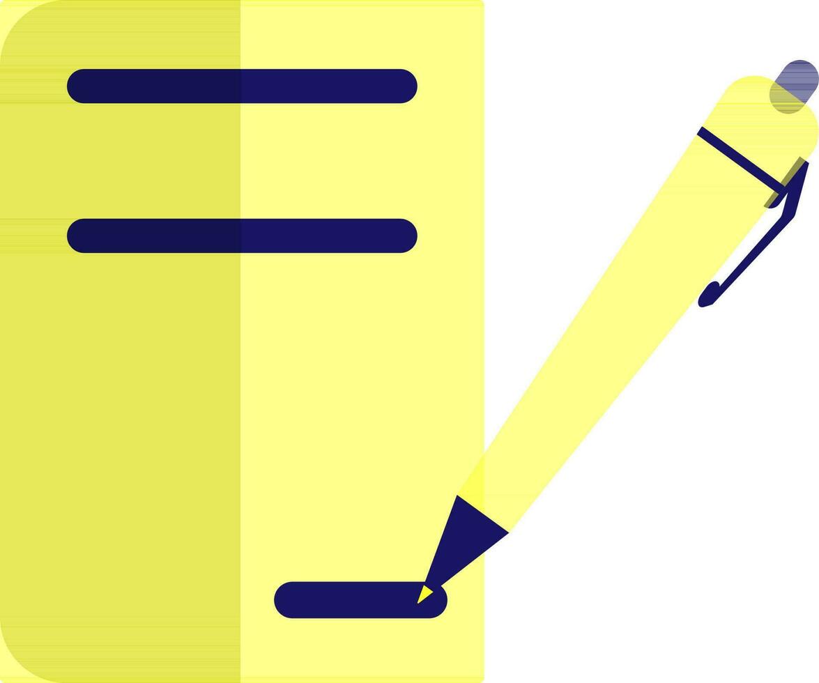 em branco Arquivo com amarelo caneta. vetor