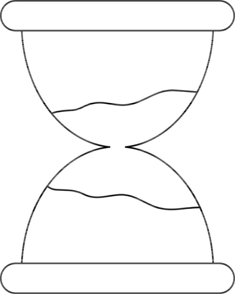 plano estilo ampulheta dentro Preto linha arte. vetor