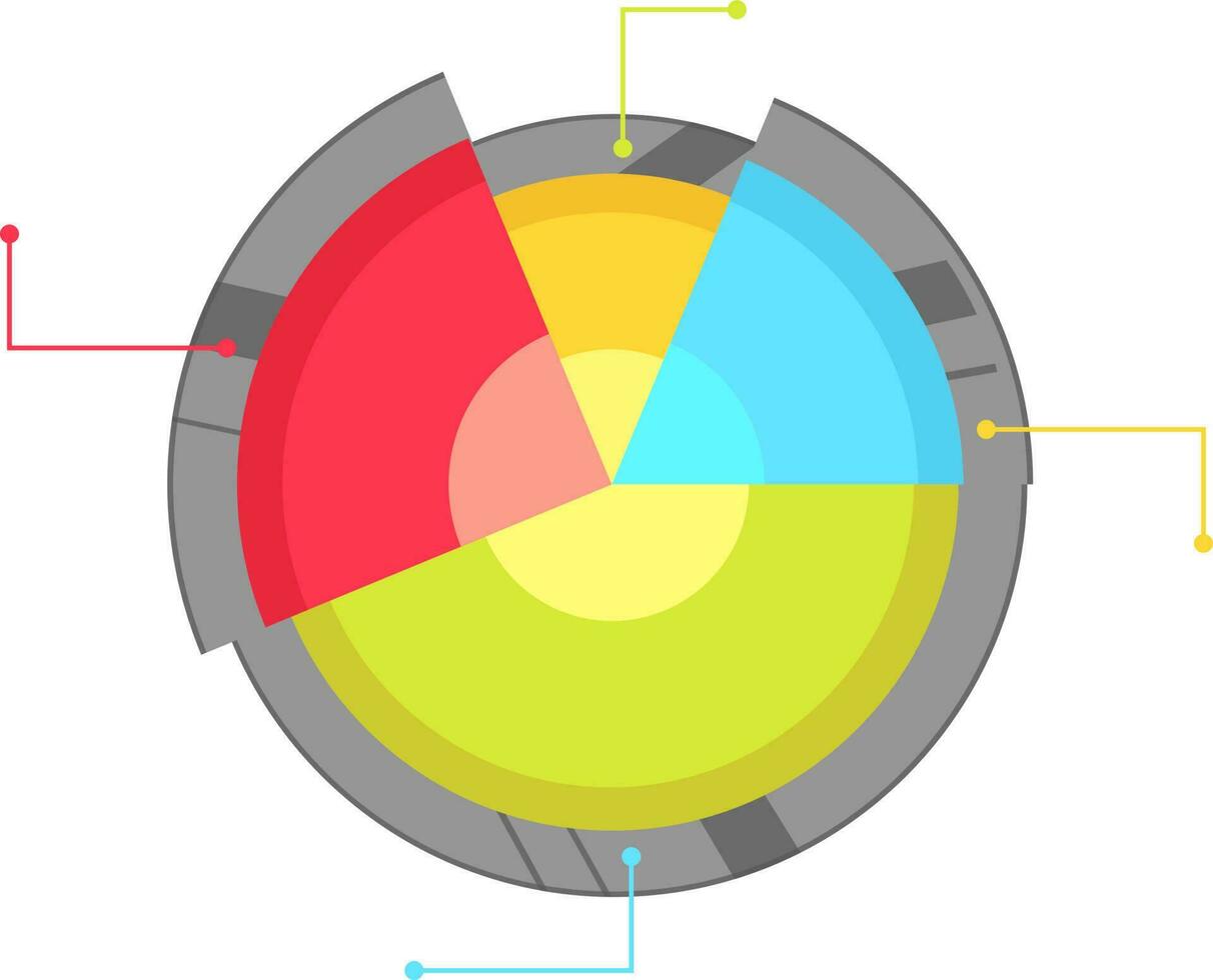 plano círculo infográfico elemento. vetor