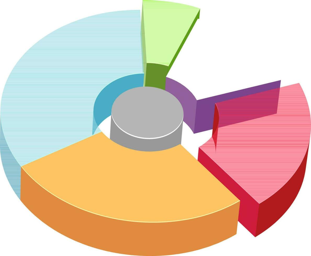 3d colorida torta gráfico infográfico para negócios. vetor