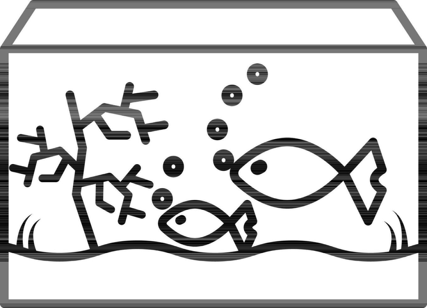 aquário peixe tanque ícone dentro Preto linha arte. vetor